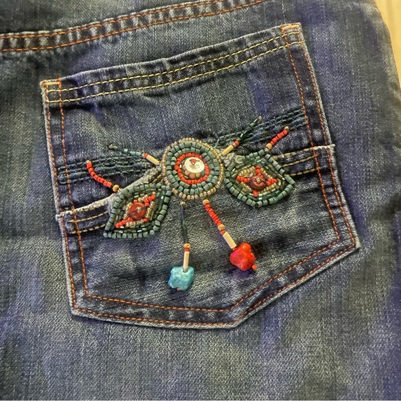 Buffalo David Bitton NWT Boho beaded and stone detailed Denim Skirt - Picture 6 of 11